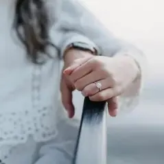 Engagement ring on a bride's hand
