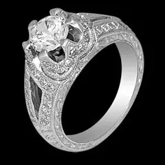 Sculpted diamond engagement ring