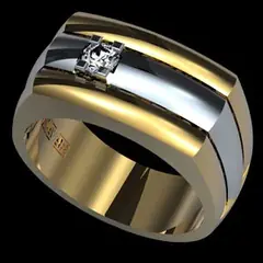 Two-tone sculpted wedding band